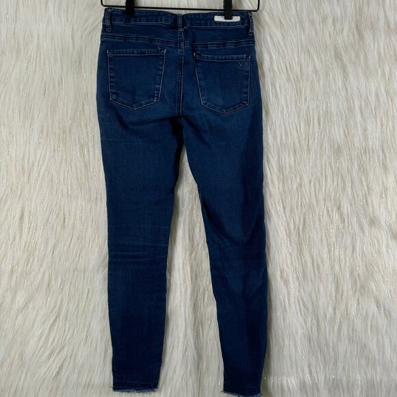 Versace V 1969 Skinny Raw Hem Jeans Women's Mid Rise Med Wash Distressed 26 - Picture 4 of 8